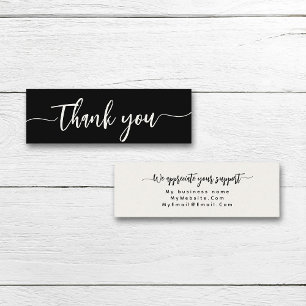 Cartão De Visita Mini Obrigado personalizado Minimalista Moderno Elegant