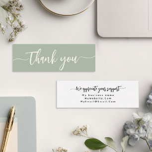 Cartão De Visita Mini Obrigado Personalizado Minimalista Moderno Elegant