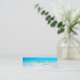 Cartão De Visita Mini Ocean Beach Sea Viagem Aqua Blue Modern Thin