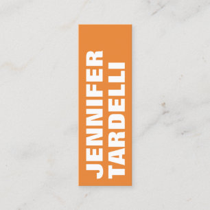 Cartão De Visita Mini Orange Bold Minimalista Moderno Elegante Profissio