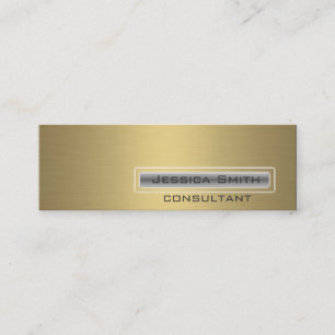 Cartão De Visita Mini Ouro elegante contemporâneo profissional