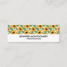 Cartão De Visita Mini Padrão Amarelo e Verde bonito dos Girassóis