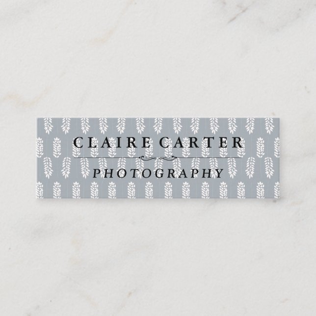 Cartão De Visita Mini Padrão Botânico | Fotógrafo (Frente)