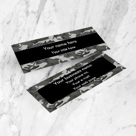 Cartão De Visita Mini Padrão de Camuflagem de cinzas, Padrão Militar, Ex