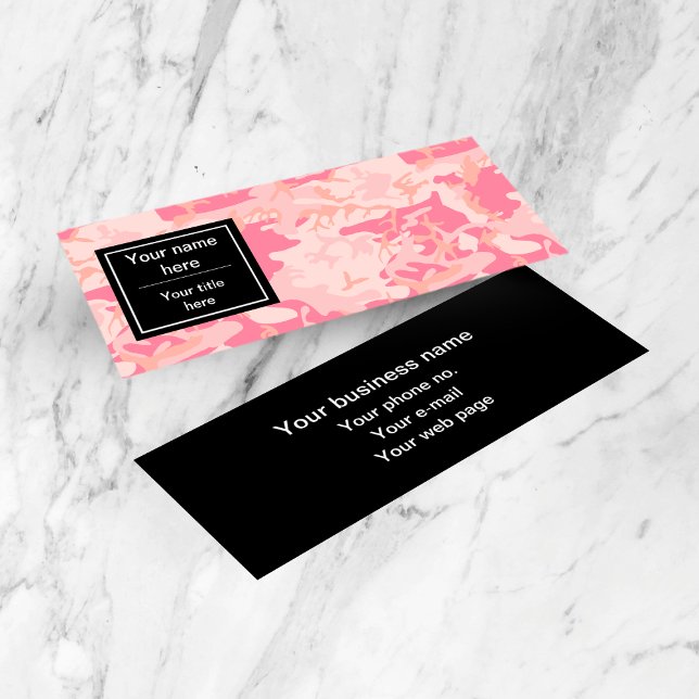 Cartão De Visita Mini Padrão de Camuflagem Rosa, Militar, Exército (Criador carregado)