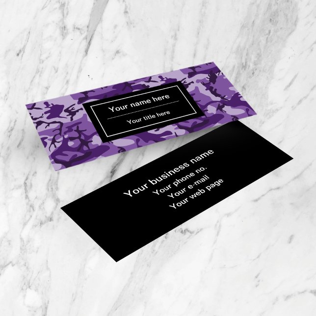 Cartão De Visita Mini Padrão de Camuflagem Roxo, Militar, Exército (Criador carregado)