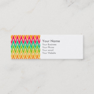 Cartão De Visita Mini Padrão de Faixa Zig Zag Zig Zig Chevron - Teal Lar