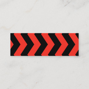 Cartão De Visita Mini Padrão de Zig Vermelho e Preto