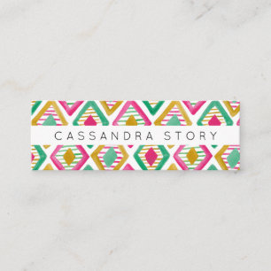 Cartão De Visita Mini Padrão Moderno de Aquarela de Ouros Brilhantes