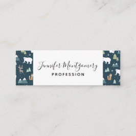 Cartão De Visita Mini Padrões para animais de inverno de Natal giro