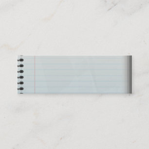 Cartão De Visita Mini Papel alinhado do caderno espiral
