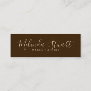 Cartão De Visita Mini Papel Kraft de Script Moderno Profissional