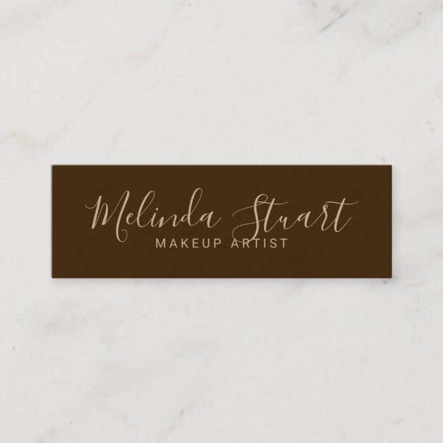 Cartão De Visita Mini Papel Kraft de Script Moderno Profissional (Frente)