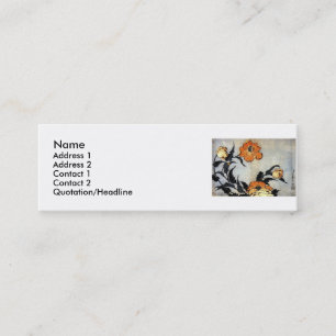 Cartão De Visita Mini Papoilas de Katsushika Hokusai