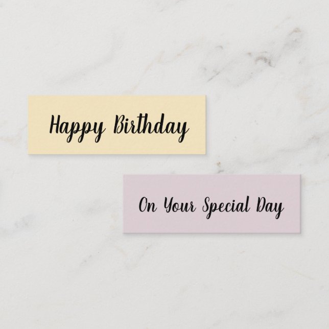 Cartão De Visita Mini Parabéns/No Seu Dia Especial (Frente/Verso)