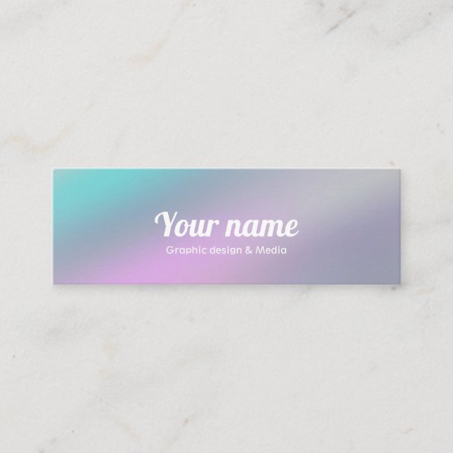 Cartão De Visita Mini Pastel holográfico moderno do arco-íris do estilo (Frente)