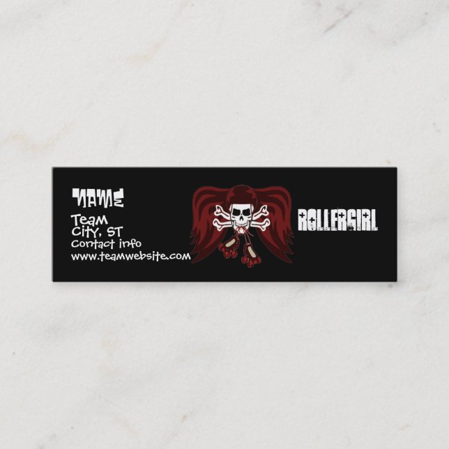 Cartão De Visita Mini Patine ou morra com asas do anjo (Frente)