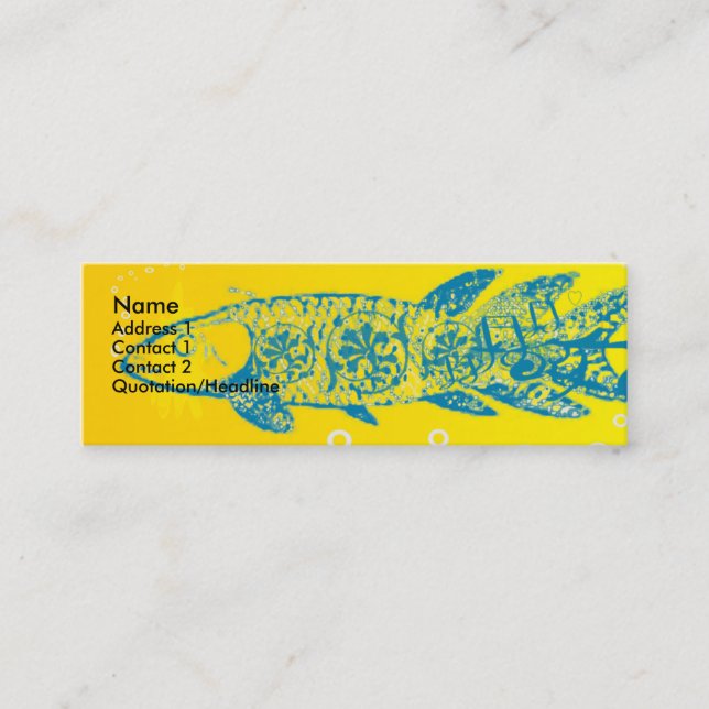 Cartão De Visita Mini Peixe azul (Frente)