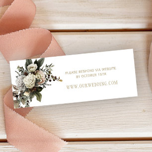 Cartão De Visita Mini Pêonias brancas de inverno website de casamento ch