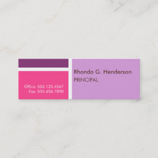 Cartão De Visita Mini Pequeno bloco de cores moderno profissional roxo