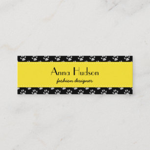 Cartão De Visita Mini Persiga as patas, siga-as, fugas, Pata-impressões