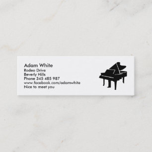 Cartão De Visita Mini Piano de cauda preto