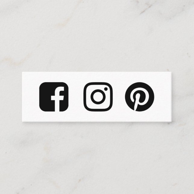 Cartão De Visita Mini Pinterest personalizados mínimos do Facebook (Frente)