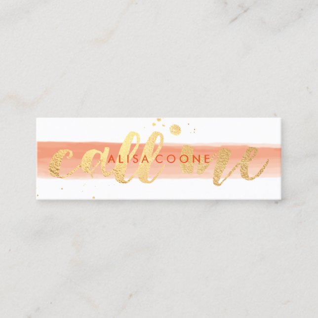 Cartão De Visita Mini PixDezines me chama de ouro falso deslumbrado (Frente)