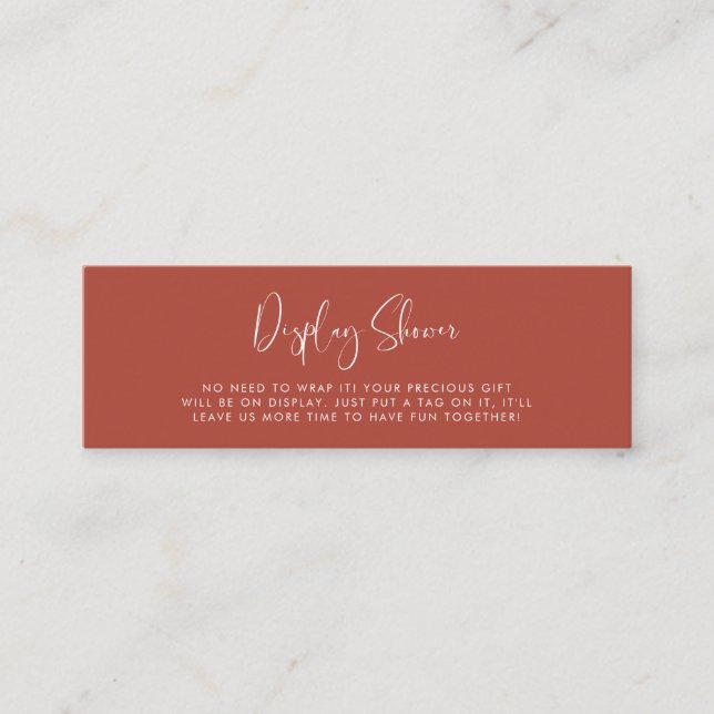 Cartão De Visita Mini Placa de chá do Terracotta Elegante e Moderno (Frente)