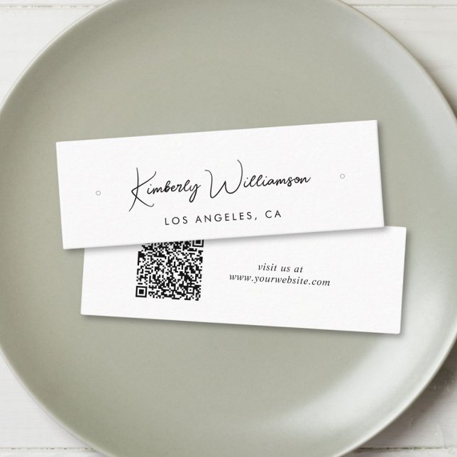 Cartão De Visita Mini Placa de Exibição de Arranque de Hoop de Código QR (Empower your name in our signature script as your logo and brand identity)