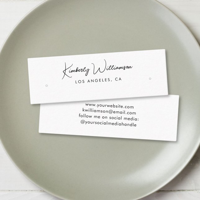 Cartão De Visita Mini Placa de Exibição de Arranque de Hoop de Script Ch (Empower your name in our signature script as your logo and brand identity)