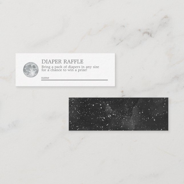 Cartão De Visita Mini Placa de gabinete Raffle Fralda Lua  (Frente/Verso)