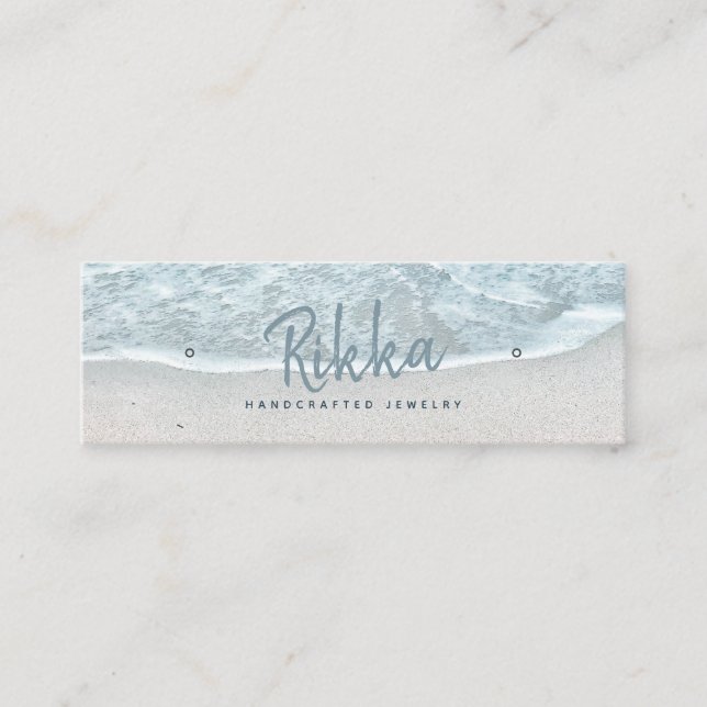 Cartão De Visita Mini Placa de Vídeo Turquioise Ocean Stud Earring (Frente)