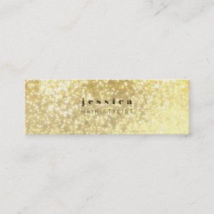 Cartão De Visita Mini Placa fina Dourada Glitter Contemporânea Hair Styl