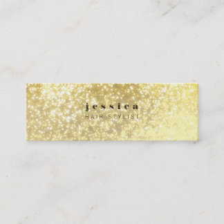 Cartão De Visita Mini Placa fina Dourada Glitter Contemporânea Hair Styl