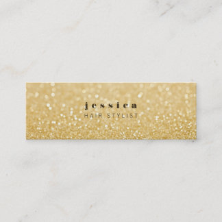 Cartão De Visita Mini Placa fina Dourada Glitter Contemporânea Hair Styl