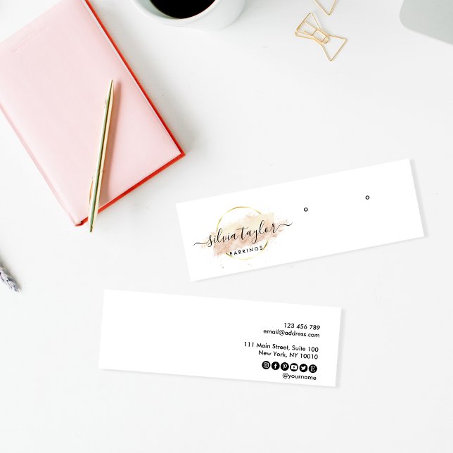 Cartão De Visita Mini Placa moderna de visualização da caligrafia (Criador carregado)