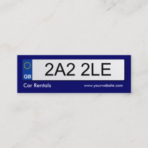 Cartão De Visita Mini Placa numérica do Reino Unido - Azul escuro