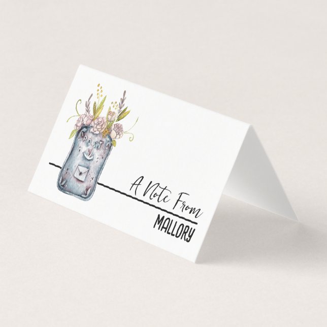 Cartão De Visita Mini Placas Lunchbox 🍎 Personalizadas com Seu Nom (Frente)