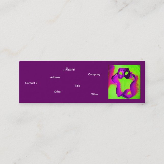 Cartão De Visita Mini Planejador de eventos - Mascarada II (Frente)