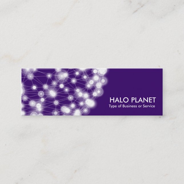 Cartão De Visita Mini Planeta do halo - profundamente - roxo (Frente)