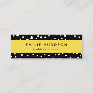 Cartão De Visita Mini Pontos Dalmáticos, Pontos Dalmáticos, Preto e Bran