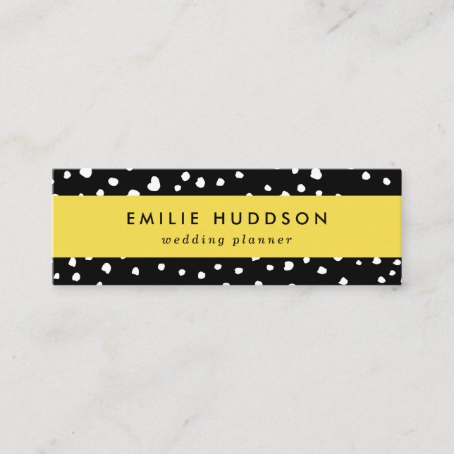 Cartão De Visita Mini Pontos Dalmáticos, Pontos Dalmáticos, Preto e Bran (Frente)