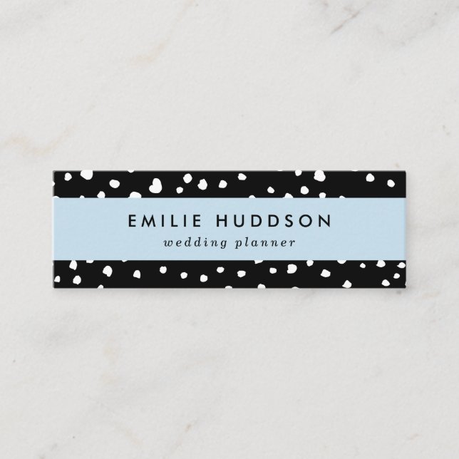 Cartão De Visita Mini Pontos Dalmáticos, Pontos Dalmáticos, Preto e Bran (Frente)