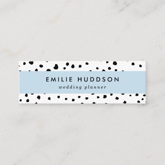 Cartão De Visita Mini Pontos Dalmáticos, Pontos Dalmáticos, Preto e Bran (Frente)