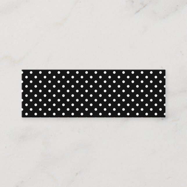 Cartão De Visita Mini Pontos Polka Preto e Branco (Frente)