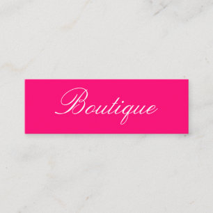 Cartão De Visita Mini Preto Cursive minimalista do rosa quente do texto