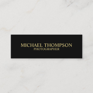 Cartão De Visita Mini Preto profissional e ouro