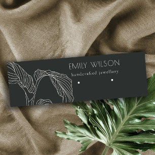 Cartão De Visita Mini Preto White Palm Sketch Stuch Stuart Earring Displ