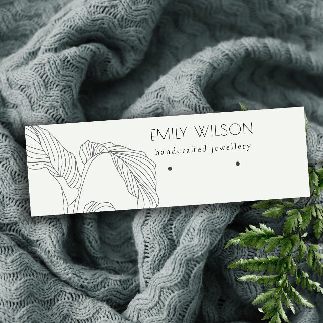 Cartão De Visita Mini Preto White Palm Sketch Stuch Stuart Earring Displ (Criador carregado)